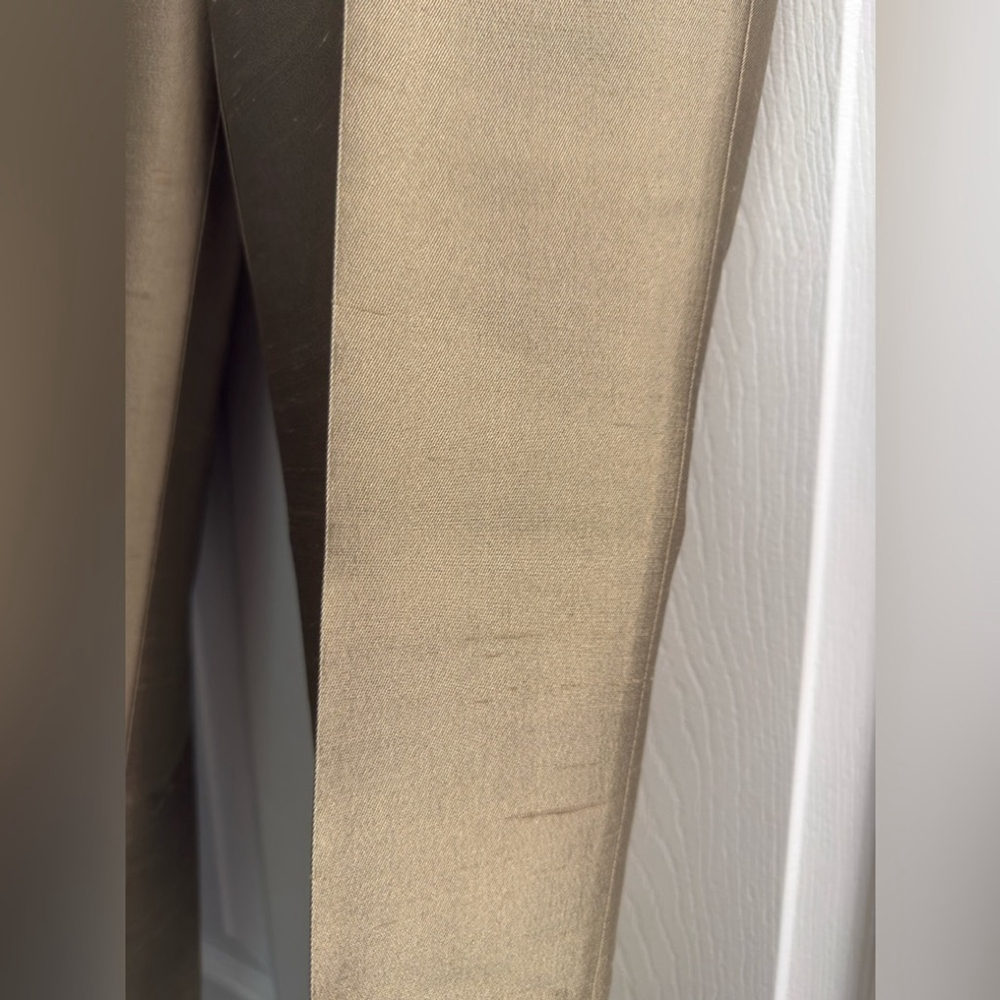 $990 Michael Kors Collection Tan Dress Pants Straight-Leg Silhouette metallic - Picture 2 of 7